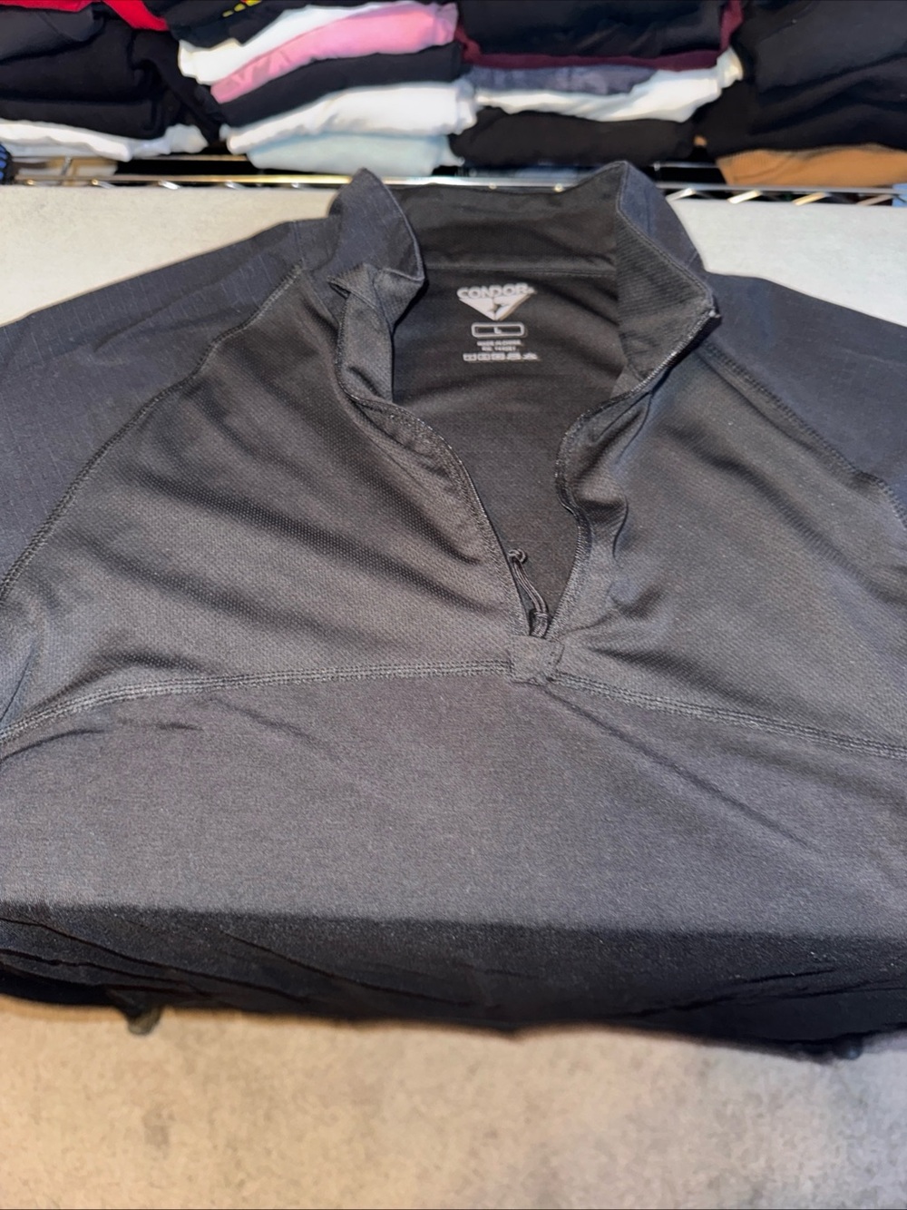 Condor Men's Black Long Sleeve Quarter-Zip Pullover